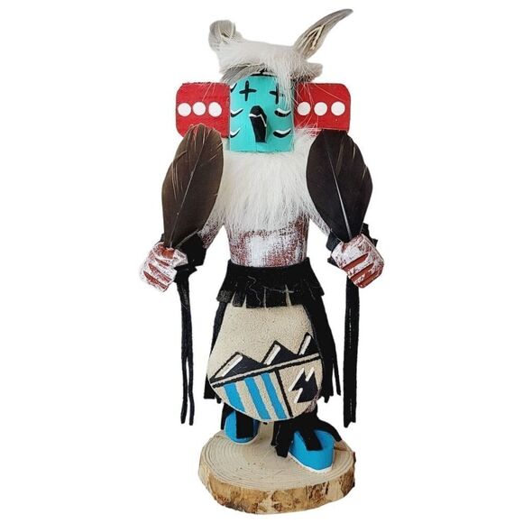 Vtg Zuni Road Runner Handmade Native American Kachina Doll Hand Painted Indian